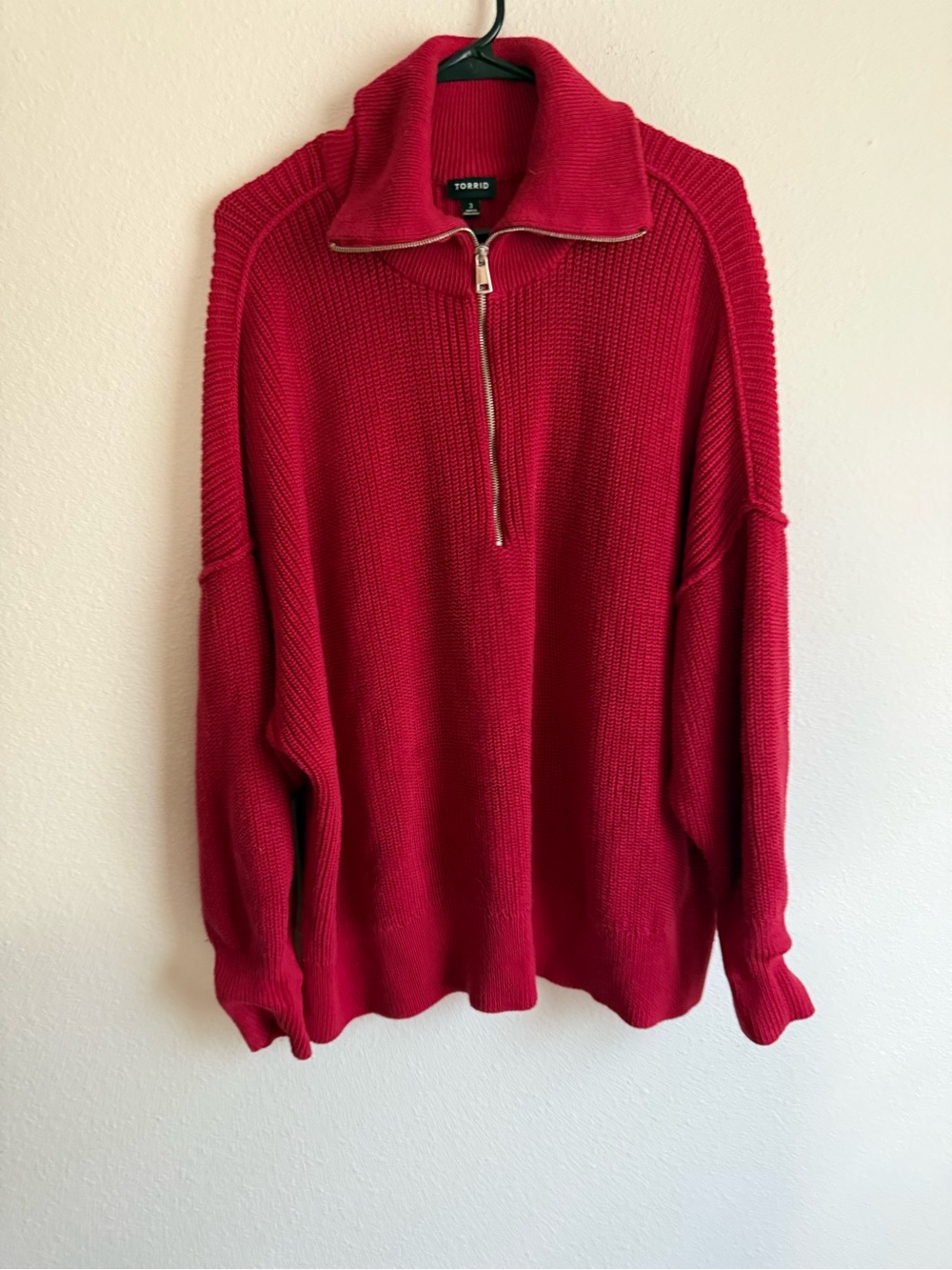 Torrid Quarter Zip Red Sweater